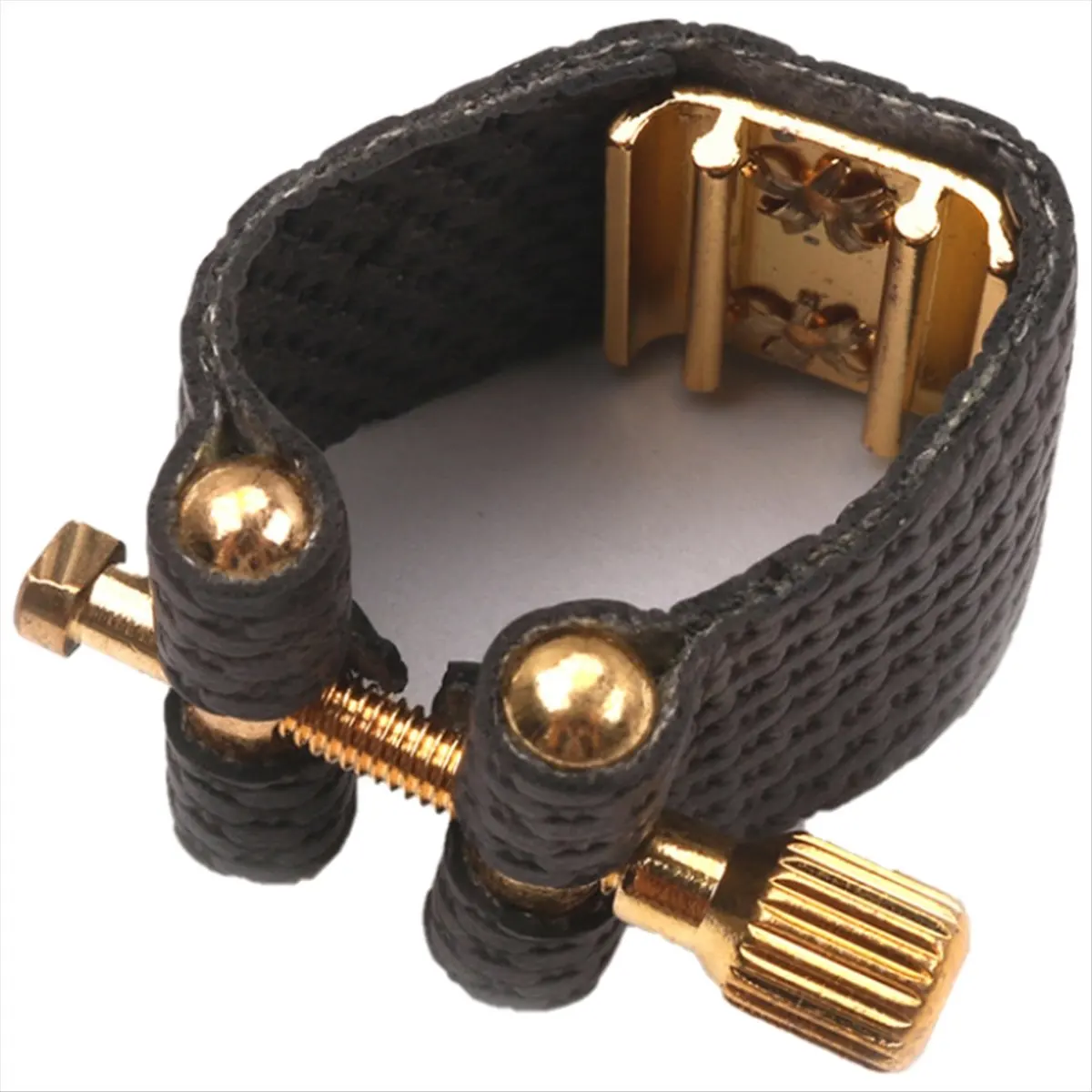 SPECIAL OFFER~For Alto Sax Saxophone Ligature Accessories Black Compact Fastener Ligatures Mouthpiece PU Leather+Metal Parts