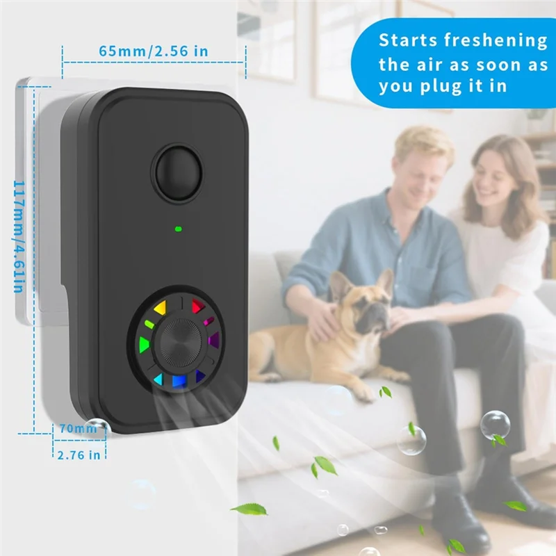 N95R HEPA Filter Fan Air Purifier Plug-In Design Removes Dust, Pet Dander For Kitchen, Office Pet Room Eu Power Adapter EU PLUG