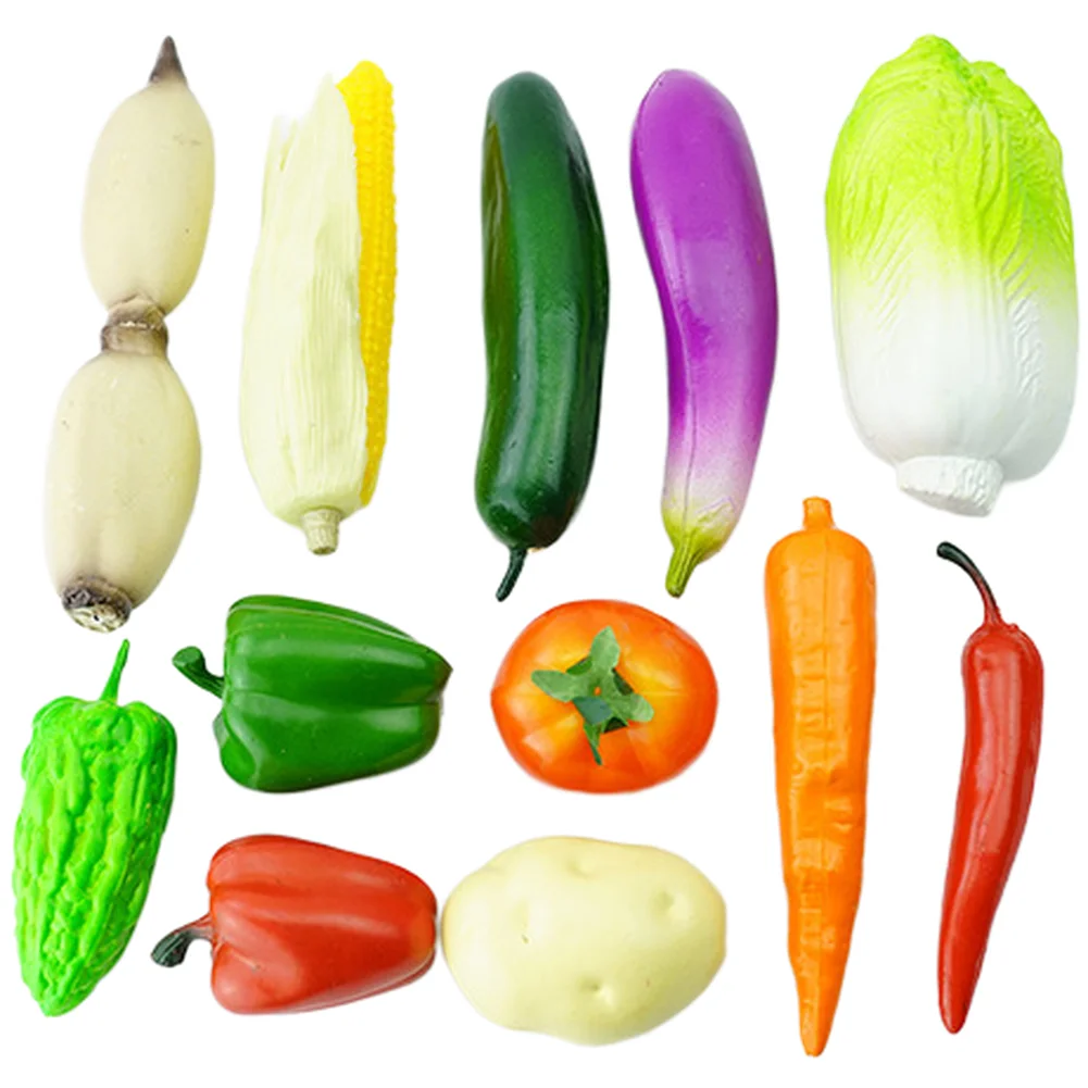 12 Pcs Vegetable Models Set for Home Decoration Photography Props and Classroom Educational Tools Realistic PVC Material