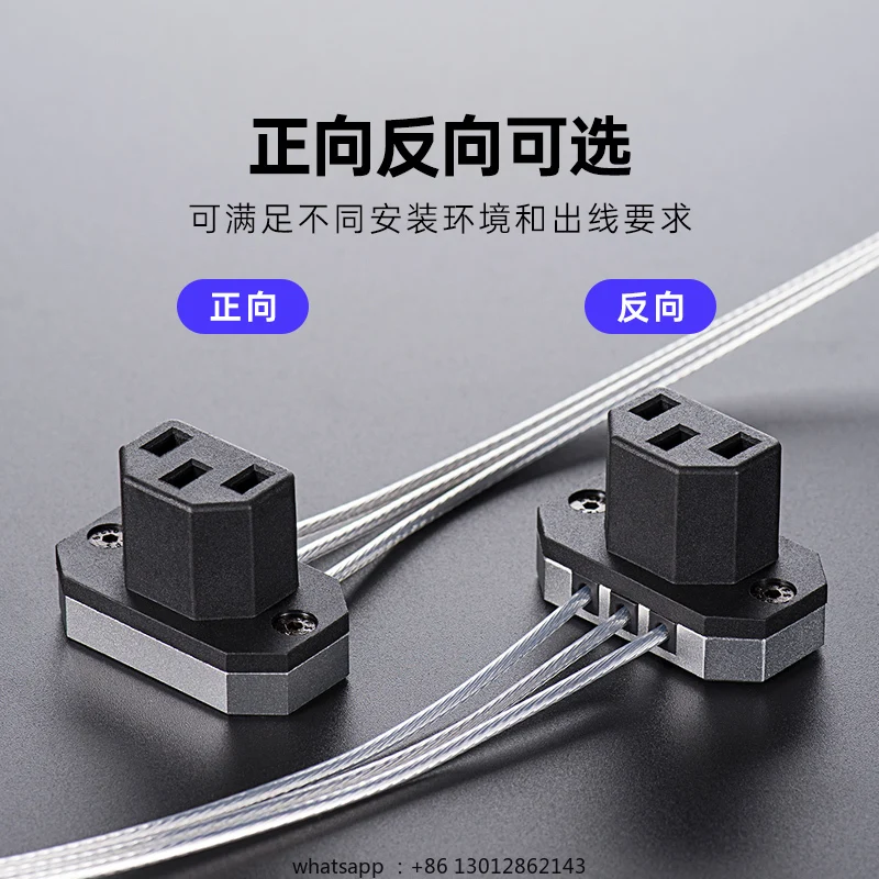 電源コード延長ケーブルコンピュータ90度エルボ3穴超薄型オスおよびメスプラグコンピュータc13からc14