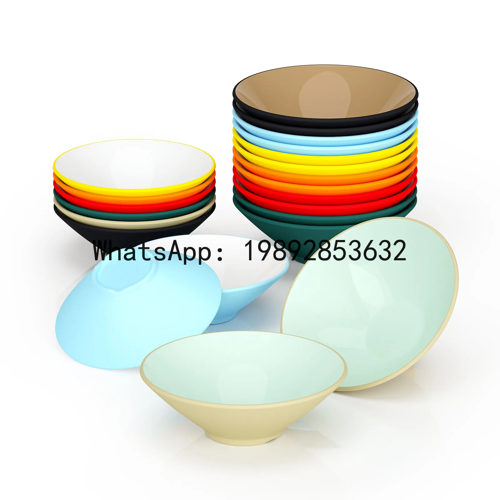 Melamine bamboo hat bowl set, rice bowl, noodle shop special bowl, spicy hot pot bowl, good-looking combination