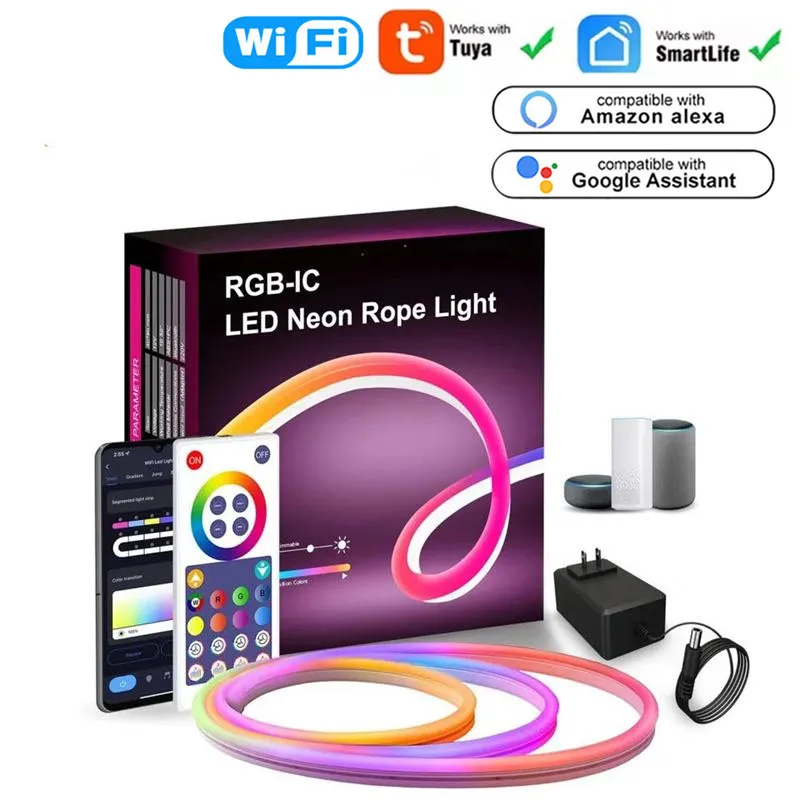 

RGBIC LED Neon Rope Light With Music Sync DIY Colors Tuya Wifi Smart Control Works New Year decorations With Alexa Google Home