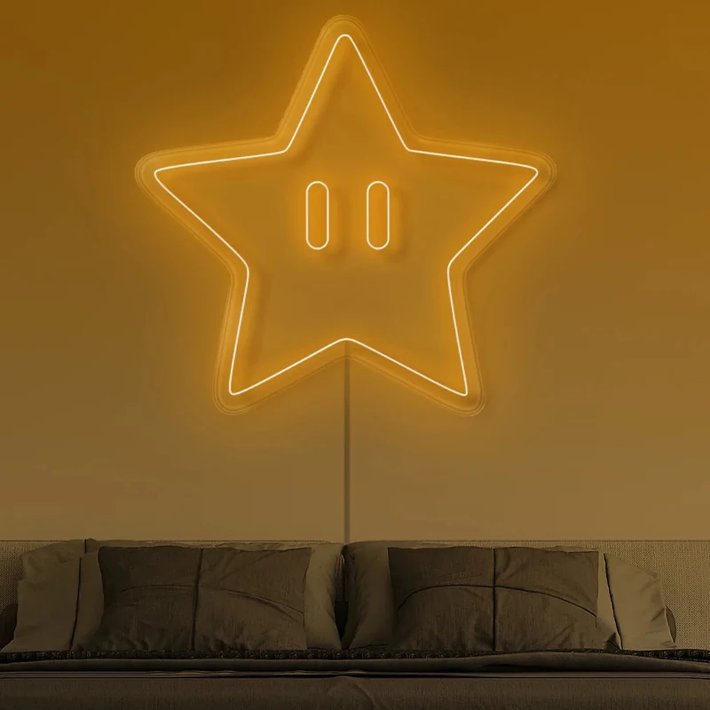 Neon Sign Star Led Custom Neon Light Led Wall Hanging Bedroom Bar Room Decor Wedding Dinners Decor Gaming Room Light Sign Gift