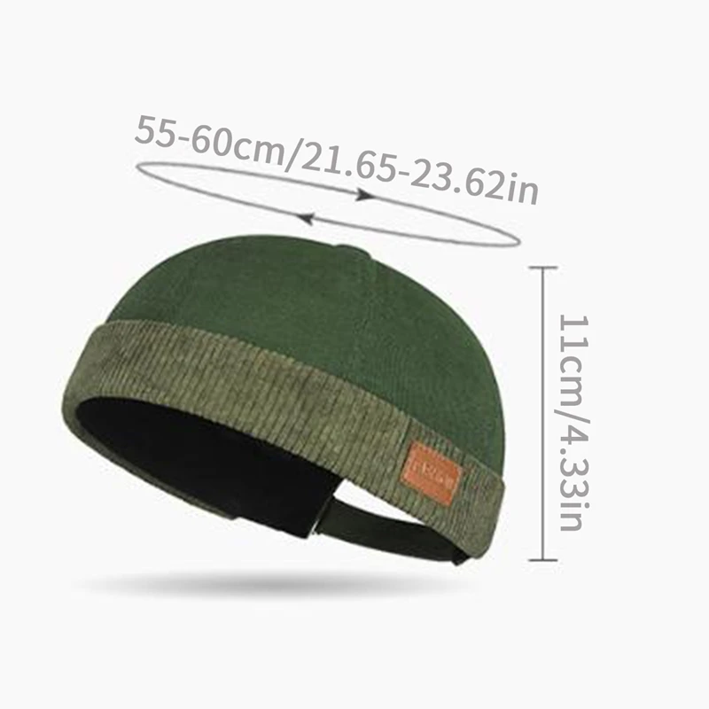 قبة البطيخ قبعة الرجال النساء موضة خمر Brimless قبعة الهيب هوب المالك قبعة للجنسين Skullies قبعة متعدد الألوان دوكر قبعة