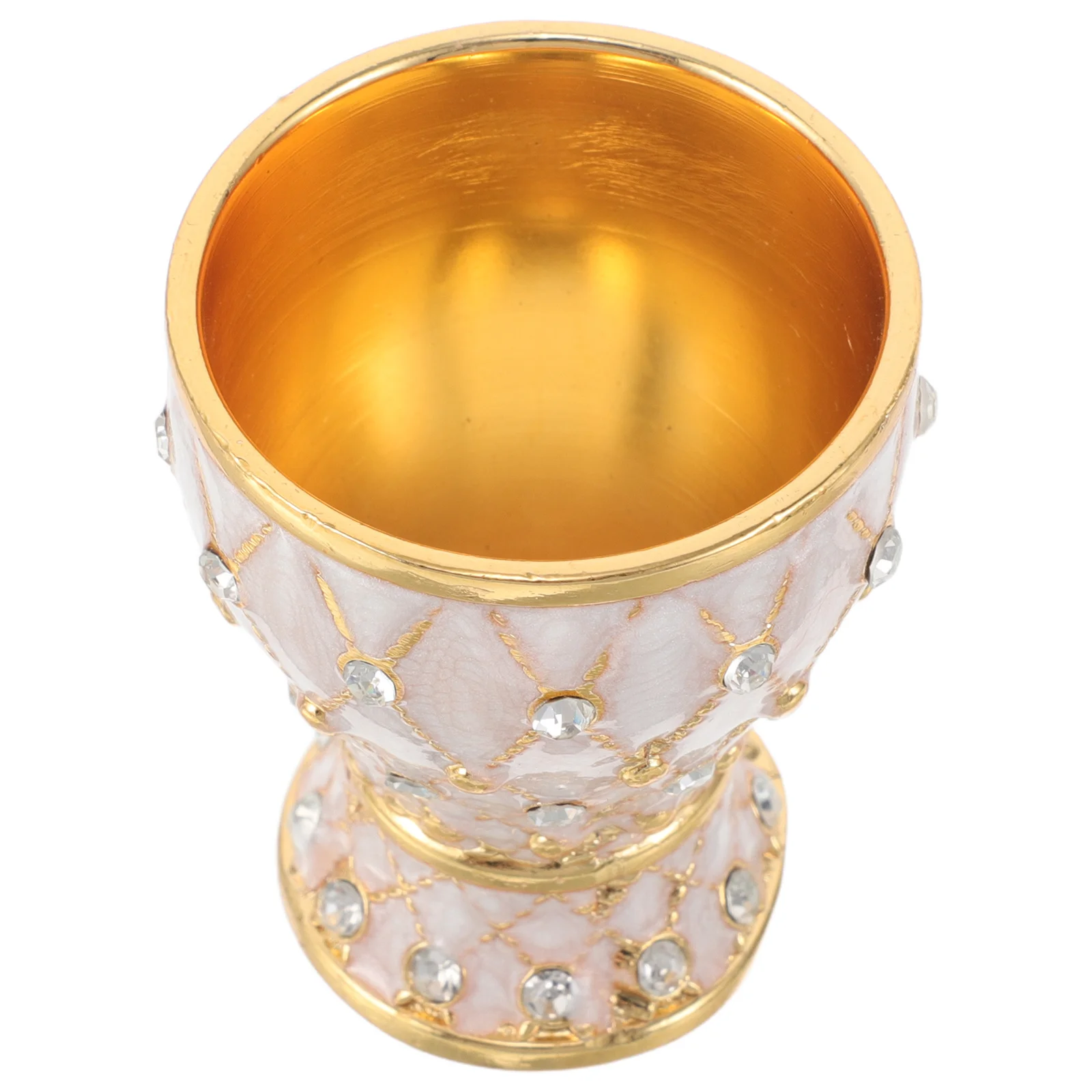 

European Vintage Shatterproof Metal Wine Cup Rhinestone Inlaid Retro Goblet for Cocktails Whiskey Outdoor Party Drinking