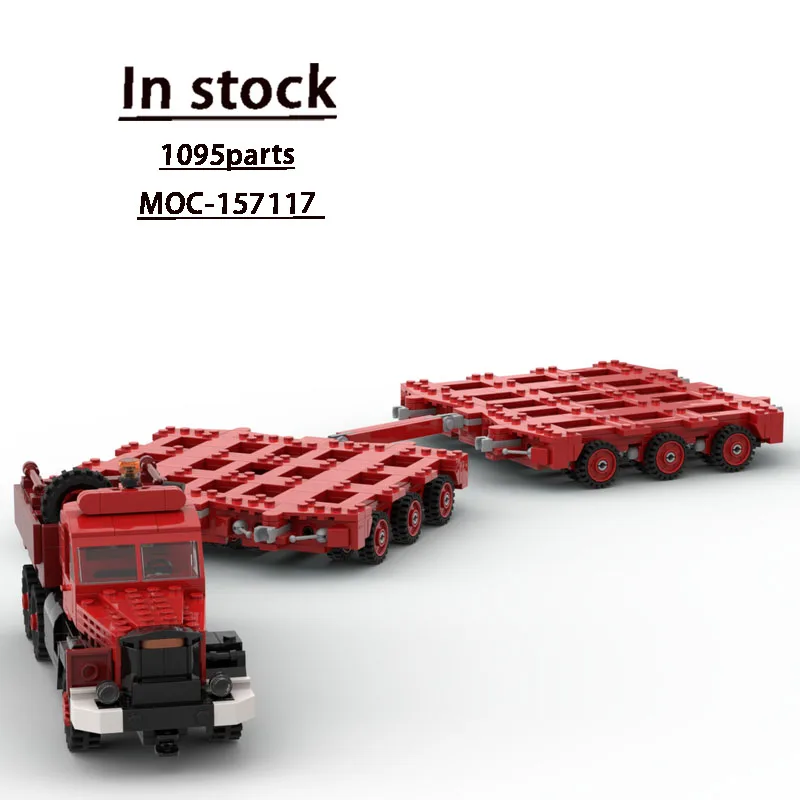 

MOC-157117 грузовой грузовик с прицепом, самосвал, строительный блок, модель 1095, детали для мальчиков, детский строительный блок на день рождения, игрушка в подарок