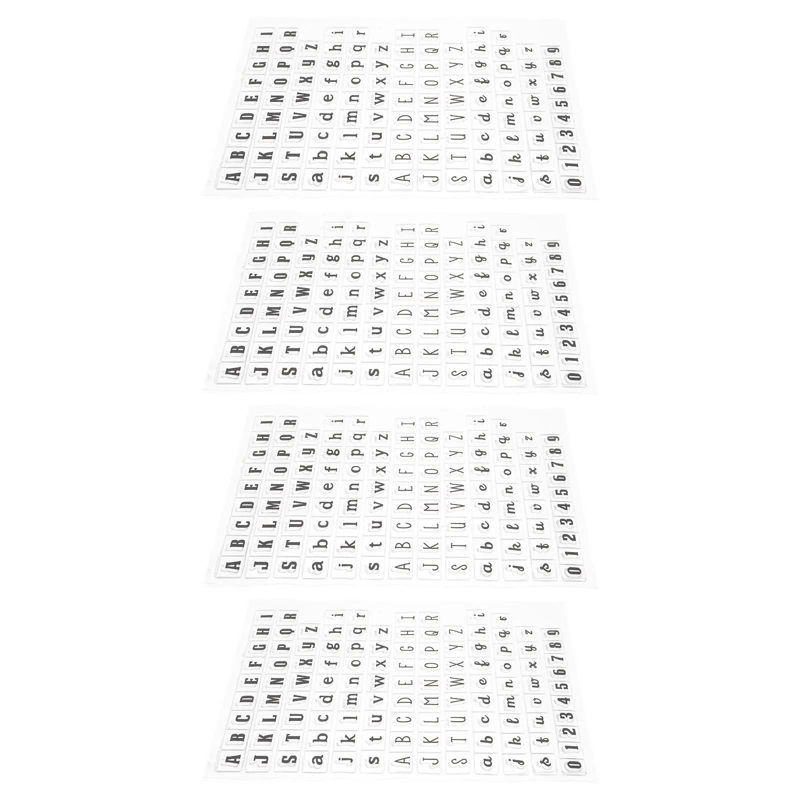 

4 pcs Transparent Silicone Stamps Clear Hand Account Office Gel Craft Journaling Card Making Cute Letters Decor