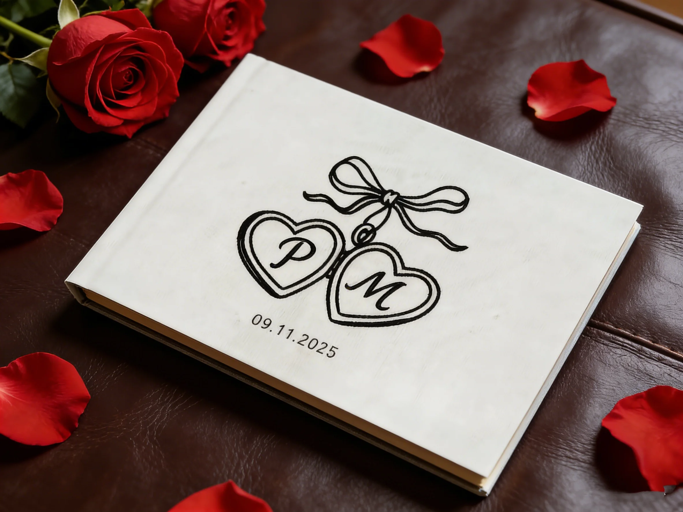 

Custom Wedding Guest Book | Personalized Name & Location Guestbook | Elegant Wedding Reception Sign-In Book | Engagement, Annive