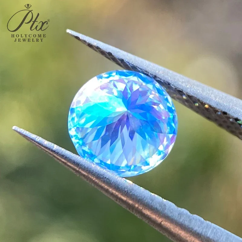 Lab Grown Moissanite Plated Color Round Hundred-faced Cut with GRA Certified Banquet Ring Necklace Earrings Making Materials