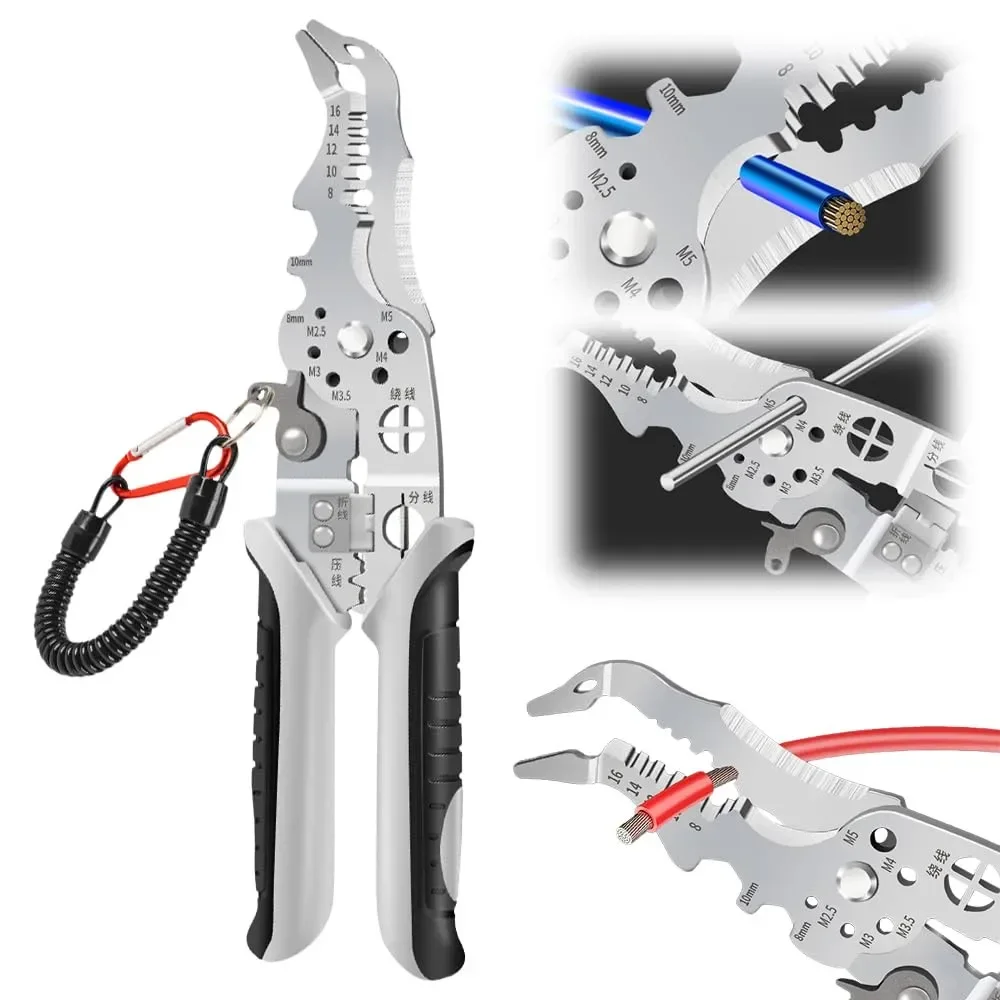 Multifunctional Wire Crimper Pliers Cable Cutter Automatic Adjustable Electrical Wire Stripper Stripping Terminal Hand Tool
