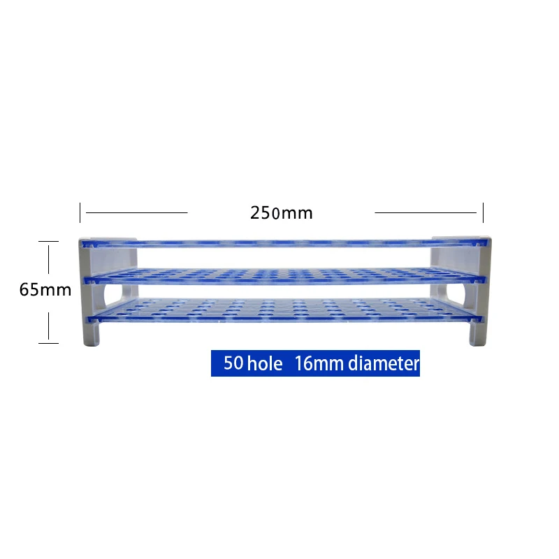 50 Holes Three-layer Removable Laboratory Equipment Plastic Test Tube Centrifuge Tube Rack Blood Collection Tube Rack 16mm