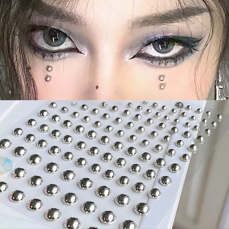 Silvery Fake Lip Eyebrow Ear Stickers Non Piercied Earring Selfadhesive Reusable Fake Lip Nail Eyebrow Nose Ring Body Jewelry