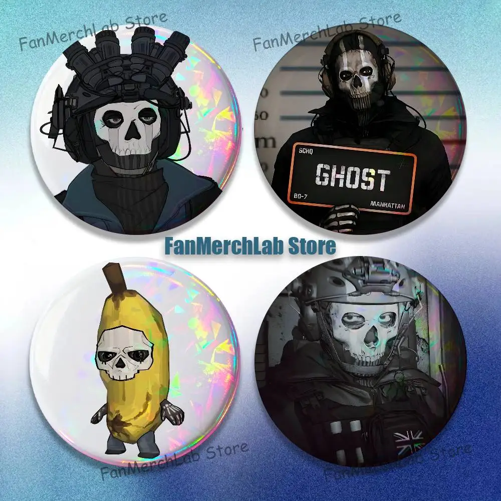 

C-COD Call D-Duty G-GhostS Brooches for Backpack Jewelry Accessories Gift Round Creative Anime Badge Brooch on Gifts