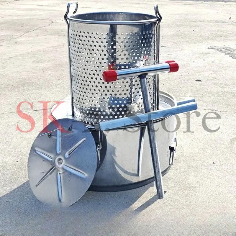 Honey Press All Stainless Steel Large Press Honey Distillers with Barrel Filter Household Juice Vegetable Stuffing