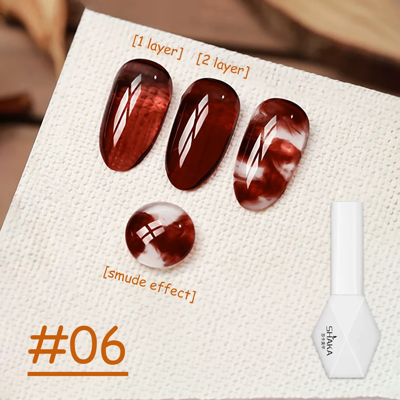 1 قطعة WS العسل العنبر سلسلة هلام مسمار البولندية 2025 جديد الخريف والشتاء شعبية السلحفاة قذيفة العنبر هلام مسمار ملصقات الأظافر لوازم #4