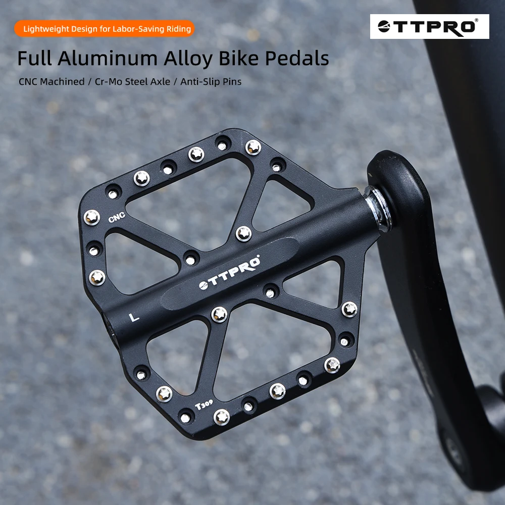 CNC One-piece Forming Flat Bike Pedals Aluminum Alloy Ultralight Durable 3 Sealed Bearings MTB Road Gravel Anti-Slip Pedals