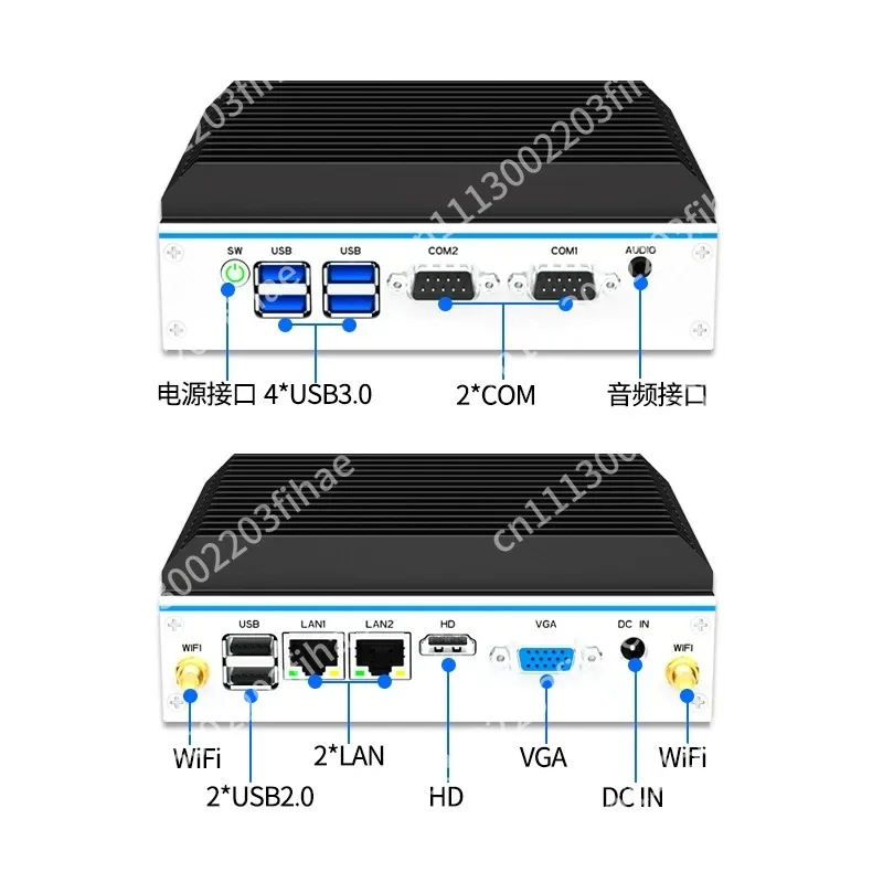 Fanless Industrial PC N100 Quad Core Dual Network Port RS485 Embedded Industrial Computer