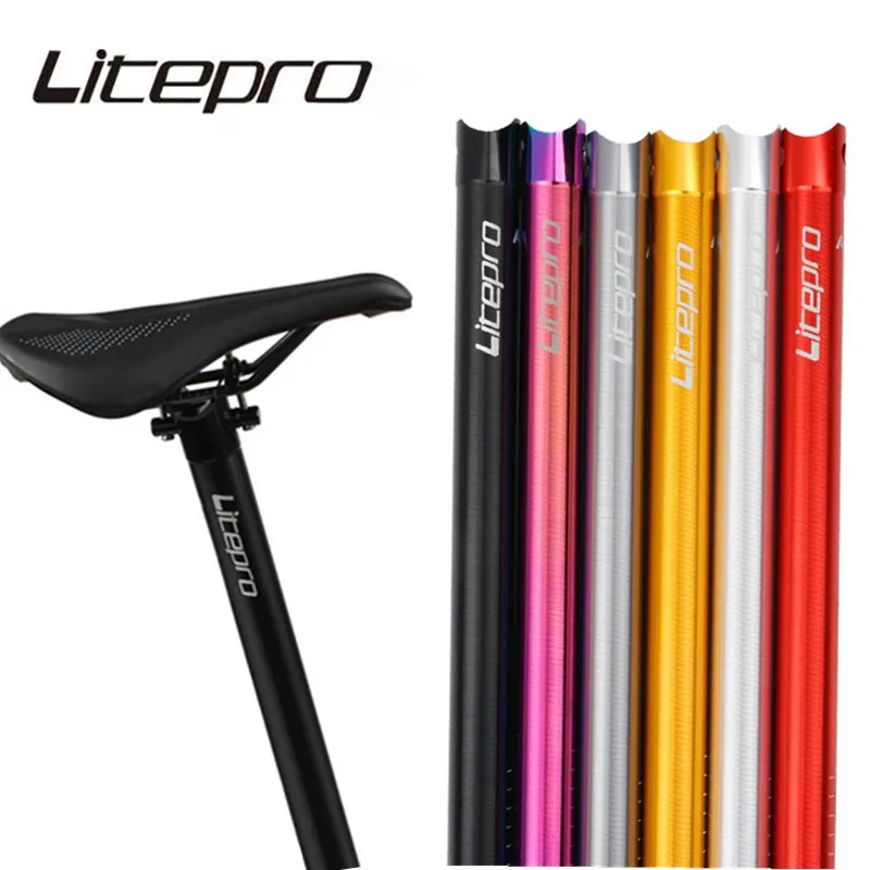 Litepro A61 Folding Bike Seat Tube Aluminum Alloy Seat Post 31.8/33.9*580mm Ultralight 330g For 412 Brompton Bike