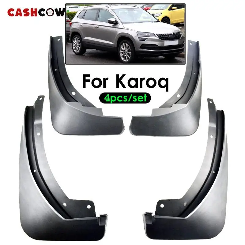 4pcs for Skoda Karoq 2017 2018 2019 2020 Mudflaps Mud Flaps Flap Splash Guards Mudguards Car Fender Front Rear Car Accessories