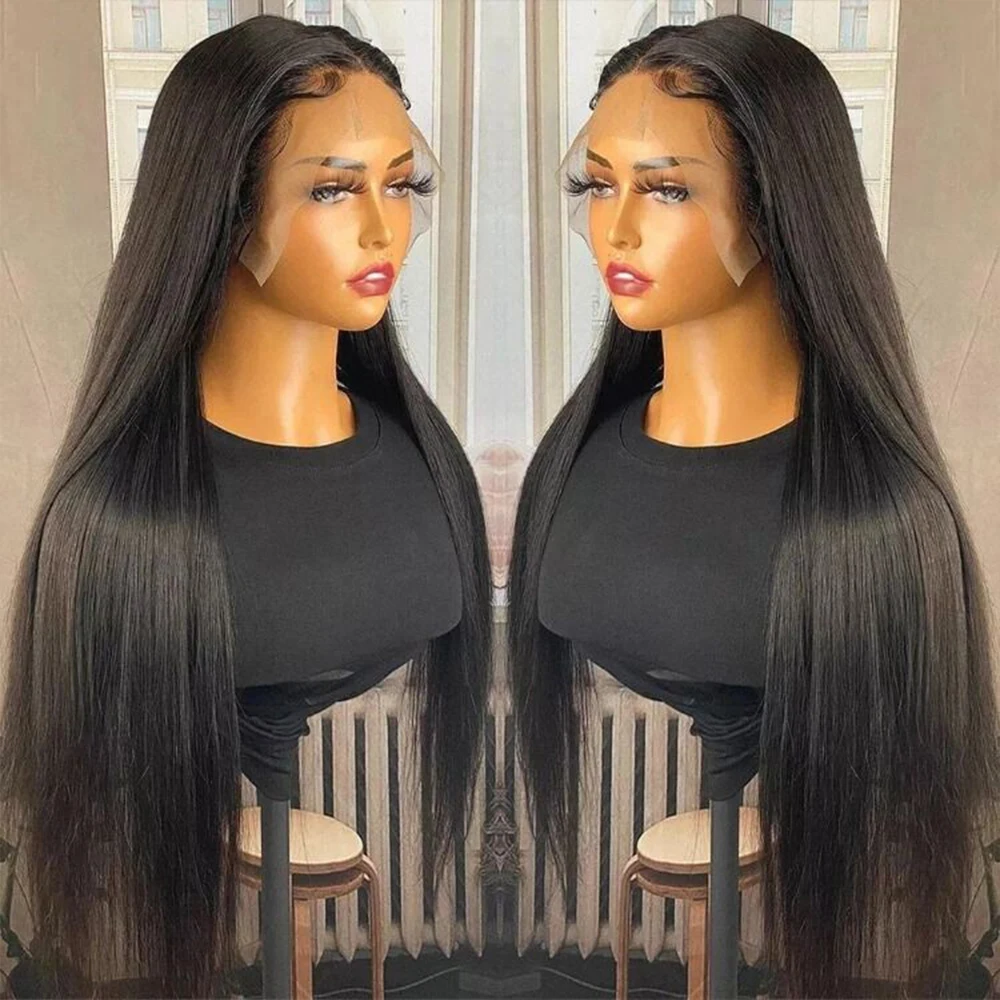 

Glueless HD Transparent Brazilian Remy Human Hair Wigs For Women 32 Inches 13x4 13x6 Bone Straight Lace Front Wigs Human Hair