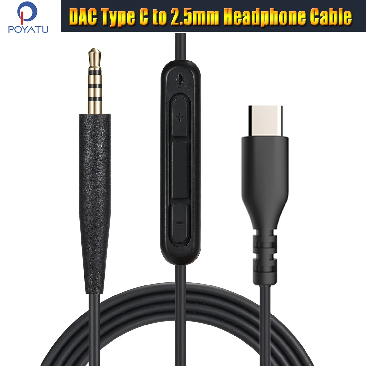 Cables de Audio DAC Tipo C USB C a 2.5mm para Auriculares Sennheiser HDB630 Momentum 4 ACCENTUM y Plus, Cables con Micrófono y Control Remoto