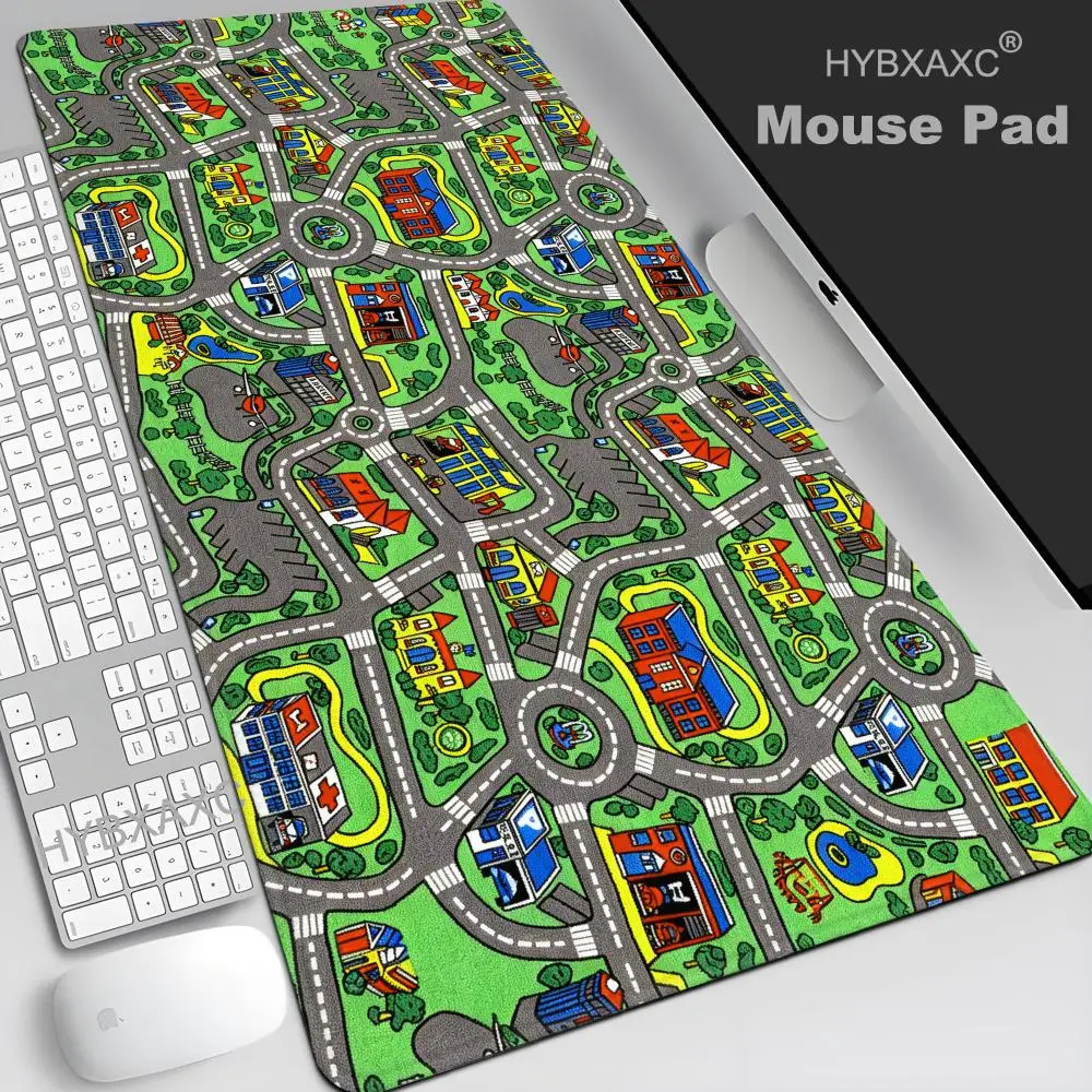 Cityscape Game Pad Interactive Game Traffic Map Mouse Pad Waterproof Colorful Map Bedroom Computer Game Desk Mat HYBXAXC