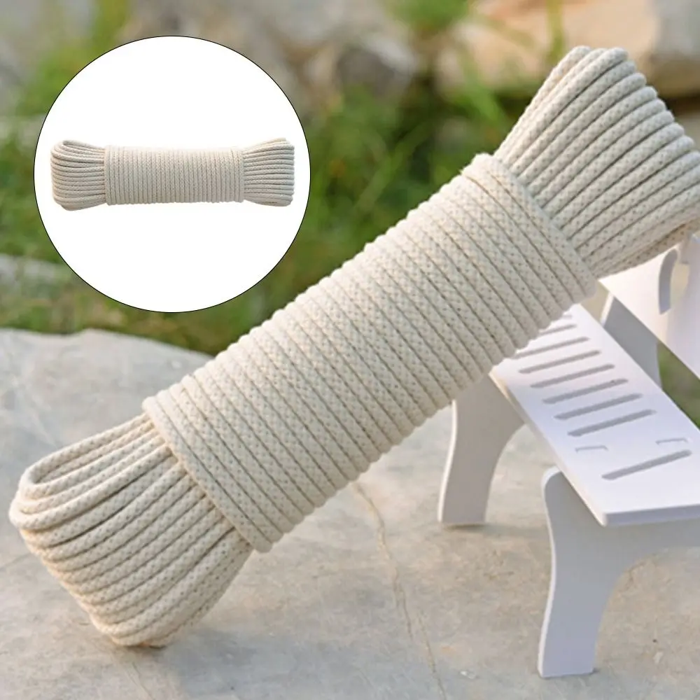 Reusable Strong Cotton Rope Soft Clotheslines Binding Rope Outdoors