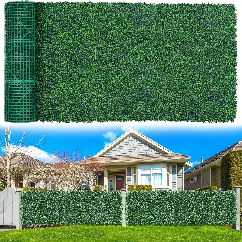 

Boxwood Roll Panels, 48"x120" (40 sqft) Artificial Ivy Privacy Fence Screen, UV-Anti Faux Boxwood Roll Grass Wall Panels for Gar