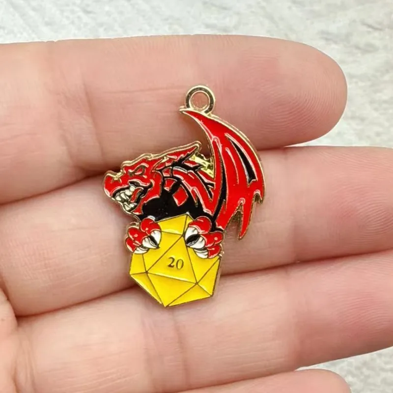 10pcs Anime Cartoon Charm Jewelry Accessories Diy Making Enamel Necklace Bracelet Keychain Pendant Craft Alloy Metal Gold Plated