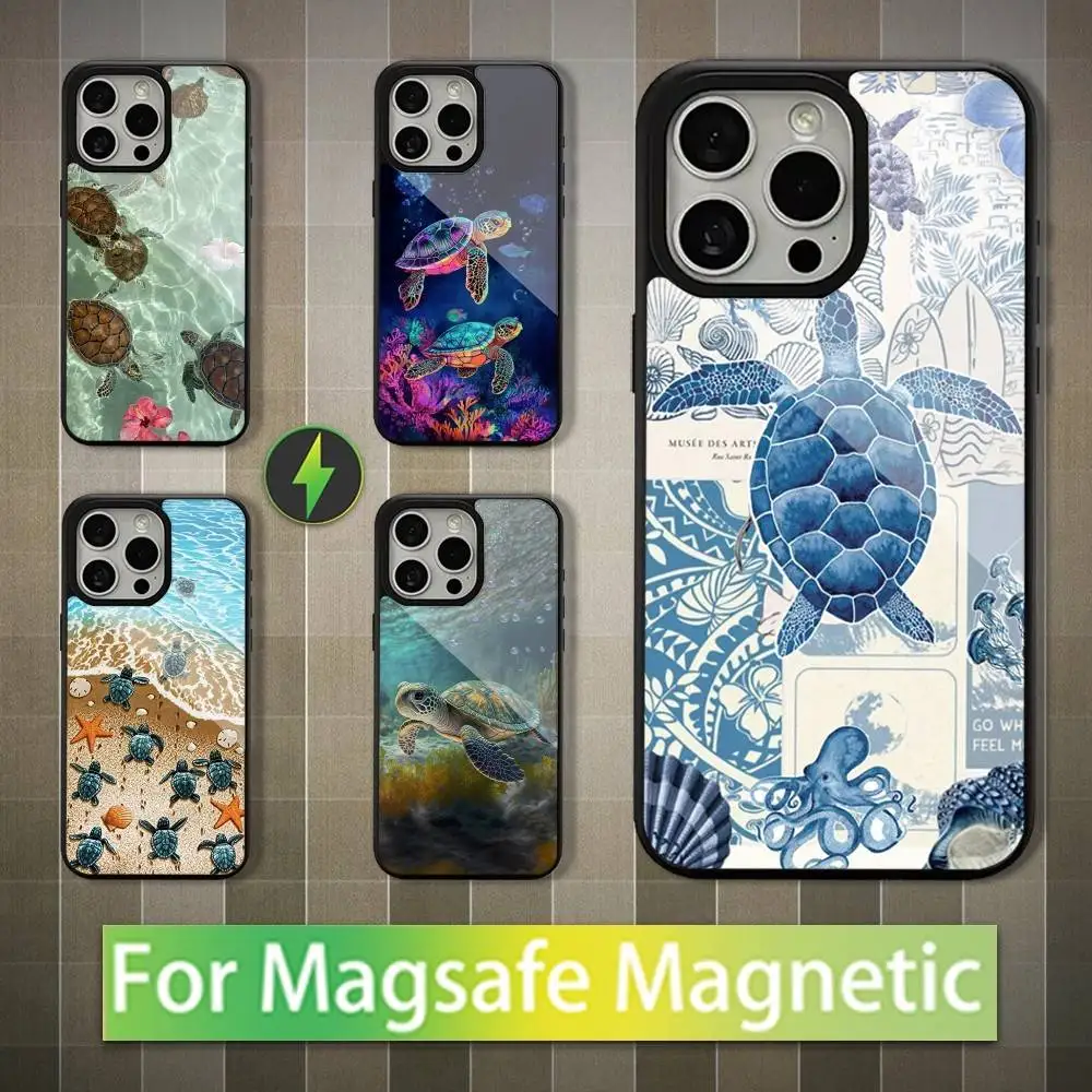 

Cartoon Animal Sea Turtle Phone Case For iPhone 16,15,14,13,12,11,Pro,Max,Plus,Mini,Magsafe,Magnetic Wireless Charging Case