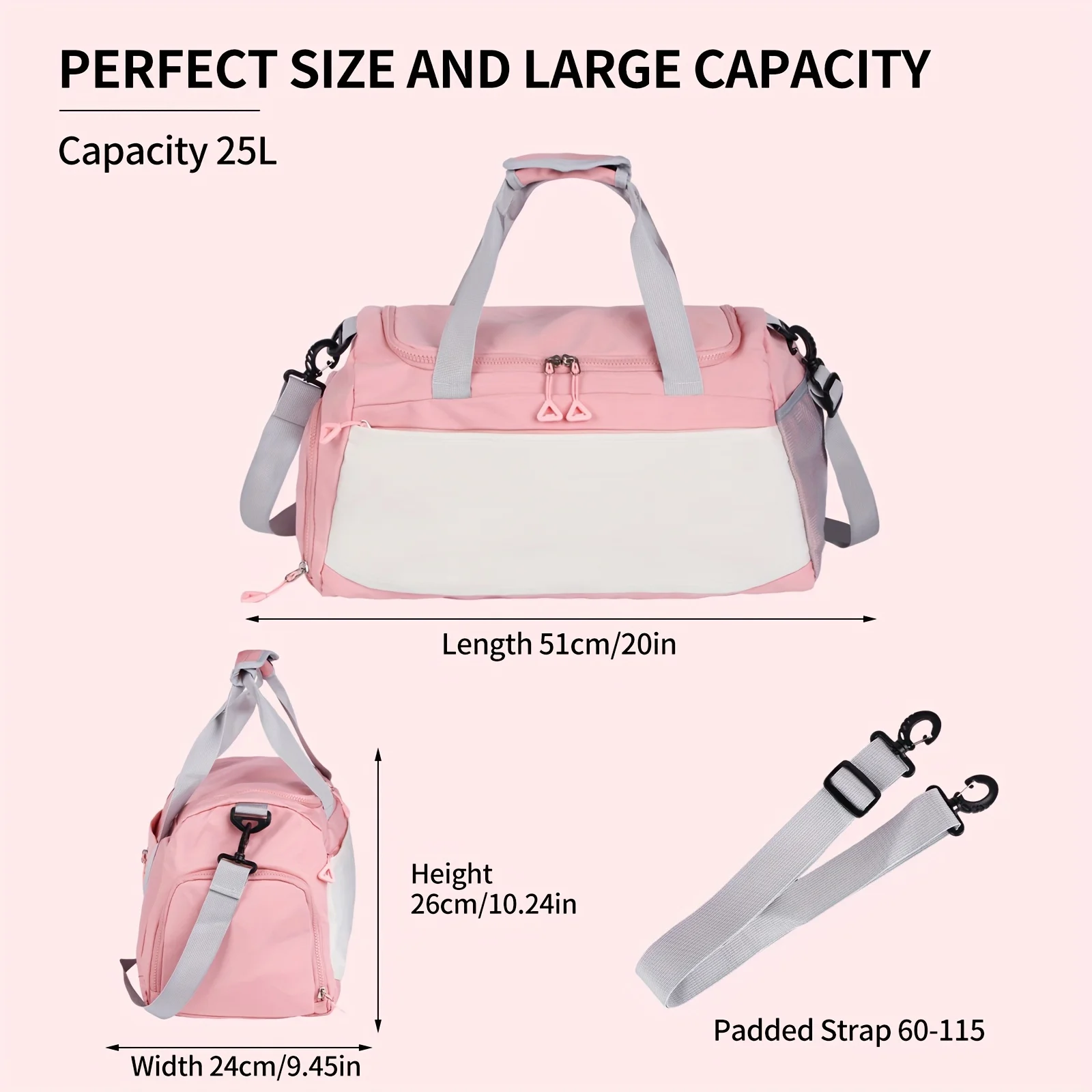 1 шт., 7,93 галлона, спортивная спортивная сумка большой емкости, водонепроницаемая сумка для фитнеса на молнии, подходит для спортивных тренировок, плавания, баскетбола