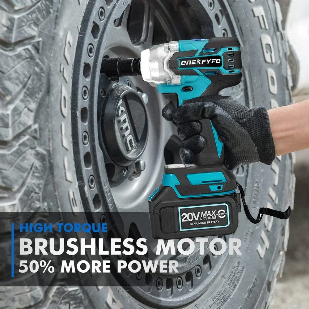 3Pcs Brushless Set Cordless Electric Wrench + 125mm Angle Grinder Polishing Grinding +172 Electric Drill for Makita 18V Battery