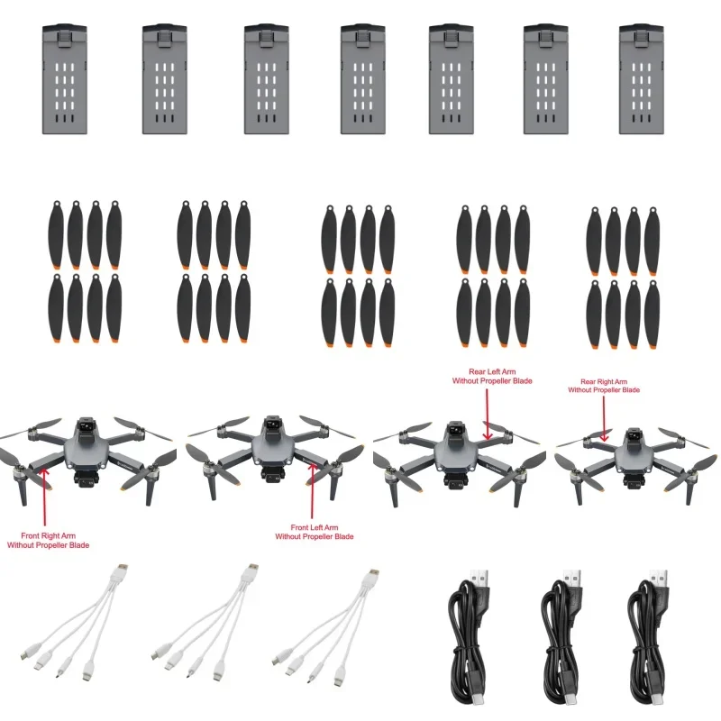 7.4V 4500mAh Battery For L600-2 PRO Drone Battery Motor  Arm Propeller USB Line Parts L600-2 PRO Drone Accessories L600-2 Batery