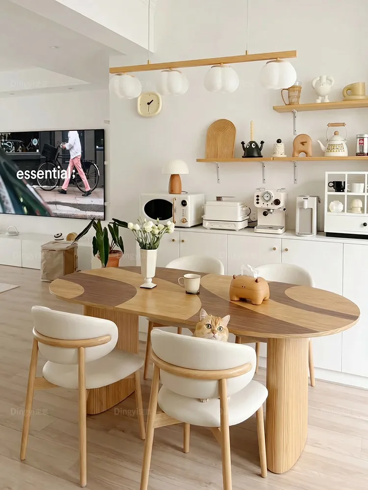 YFY bedroom study solid wood large board desk log color matching workbench 1.6 meters dining table