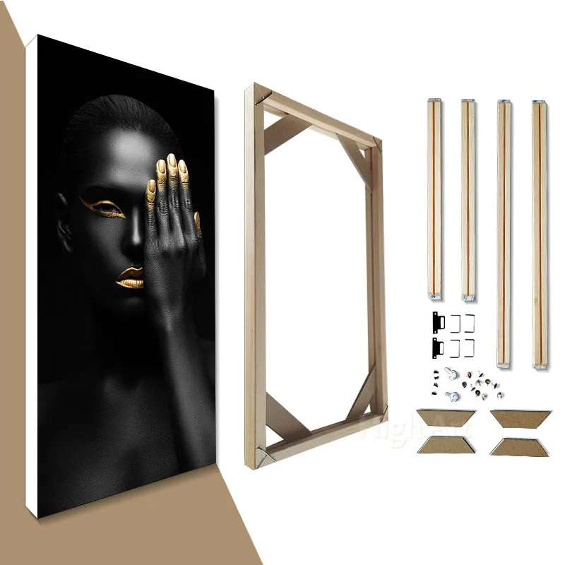 

1pcs Modern DIY Wooden Picture Frame Set, Poster Frames - Perfect for Canvas Art & Posters, Easy Install with Stretching Strip,