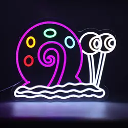 Snail Neon Sign Dimmable Anime LED Neon Light for Man Cave Bedroom Teen Game Room Decor Cartoon Wall Decor  Night Light