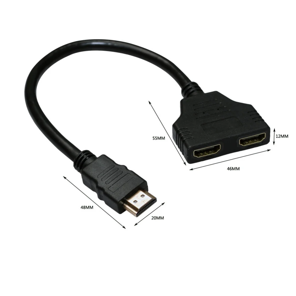 1/2Pcs Hdmi Compatible Splitter Cable Video Switch Adapter Output Hub X Box Ps3 4 Dvd Hdtv Pc Laptop TV Hd 1080p 1 Input 2