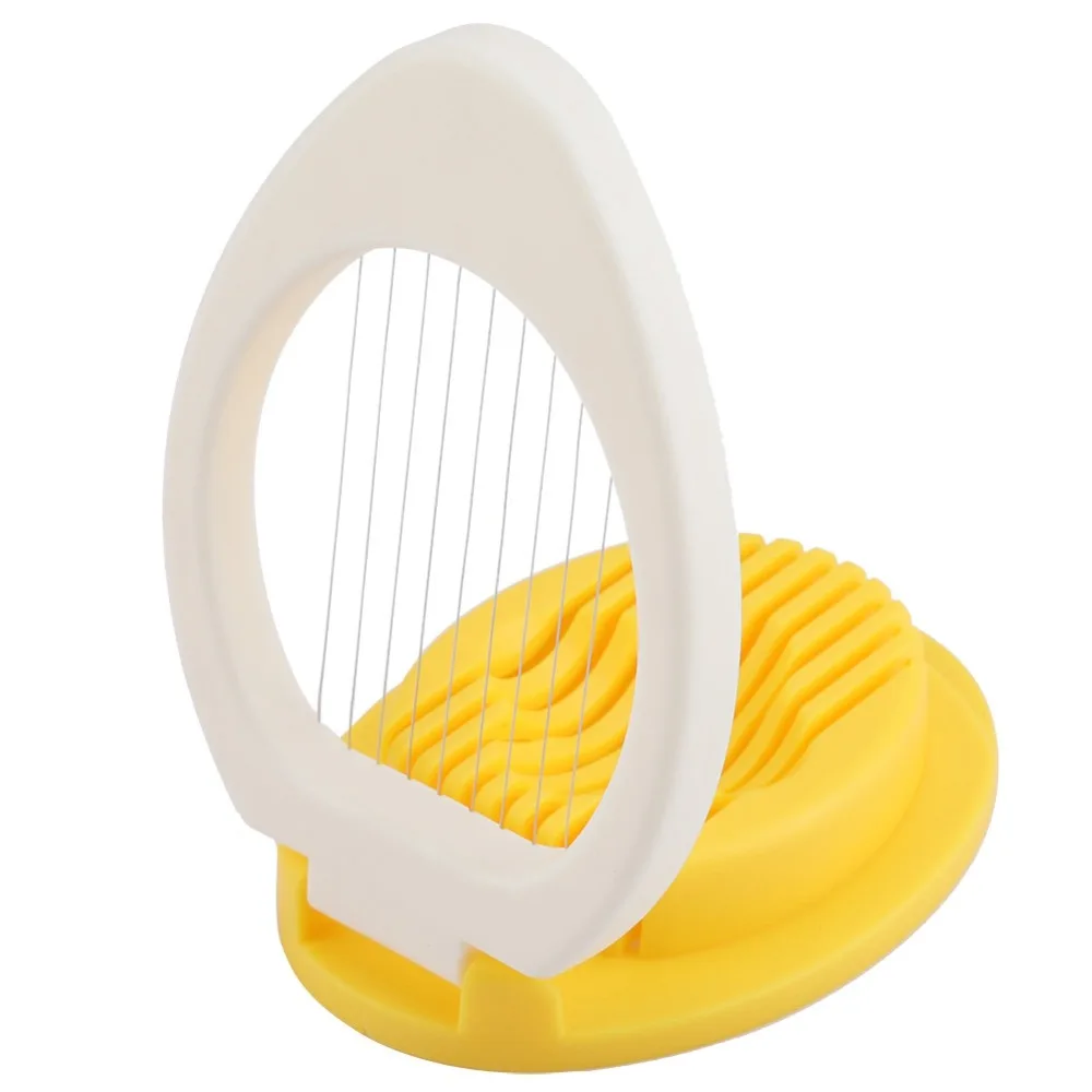 Plastic Stainless Steel Egg Slicer Lightweight Design Yellow White Egg Cutter Multifunctional Manual Operation Egg Chopper