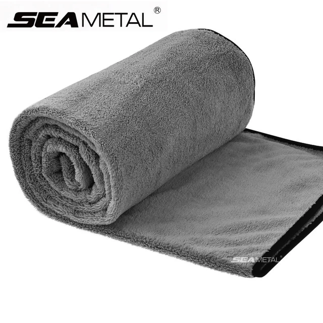 SEAMETAL Ręcznik z mikrofibry do mycia samochodu 100X40cm Niestrzępiące się ręczniki do czyszczenia samochodu Ultra miękka ściereczka do suszenia Detailing samochodu Narzędzia do mycia