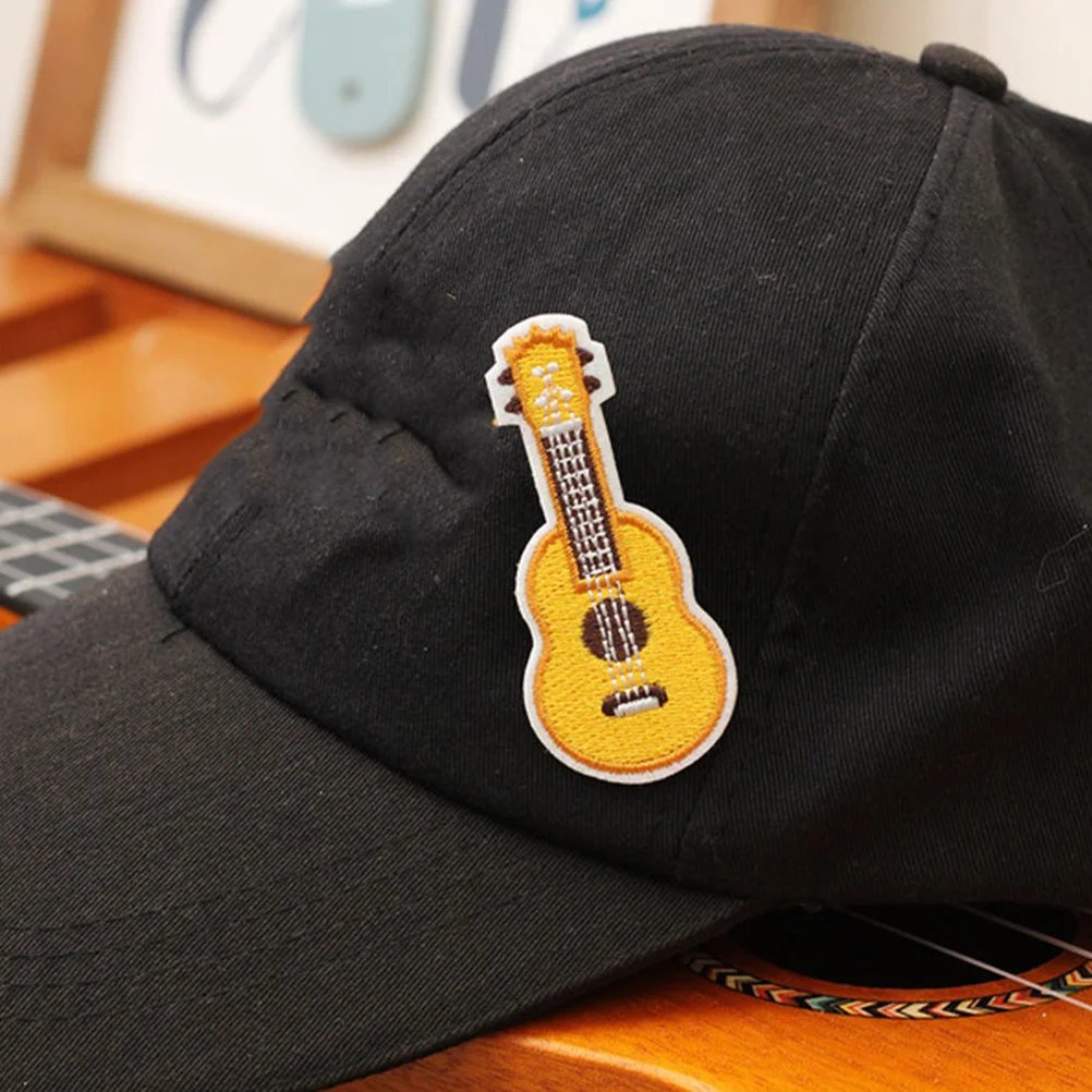 8 шт., тканевые нашивки, комбинированный пакет, дизайн музыкальных инструментов, железная или пришитая нашивка для брюк, рубашки, рюкзака, украшение