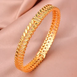Gold Plated Italian Luxury Bracelet for Men Women,Wedding Fashion Bangles Party Valentine's Day Gift