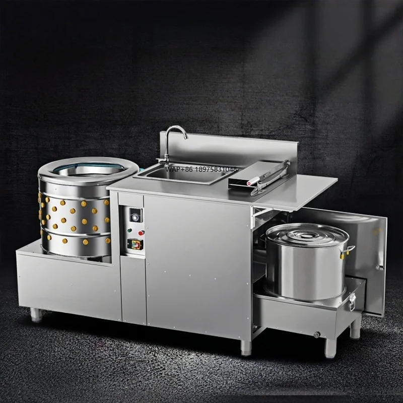 25kg - Body Machine Chicken Plucker Slaughtering Equipment Automatic Boiler With Cutter Table
