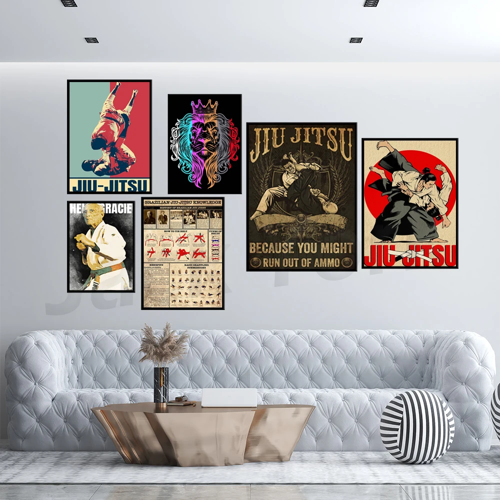 

Brazilian Jiu - Jitsu Indie "HOPE" BJJ Gi Judo Sambo Triangle Choke Grappling Dojo Wall Art Decor for Home Martial Arts Poster