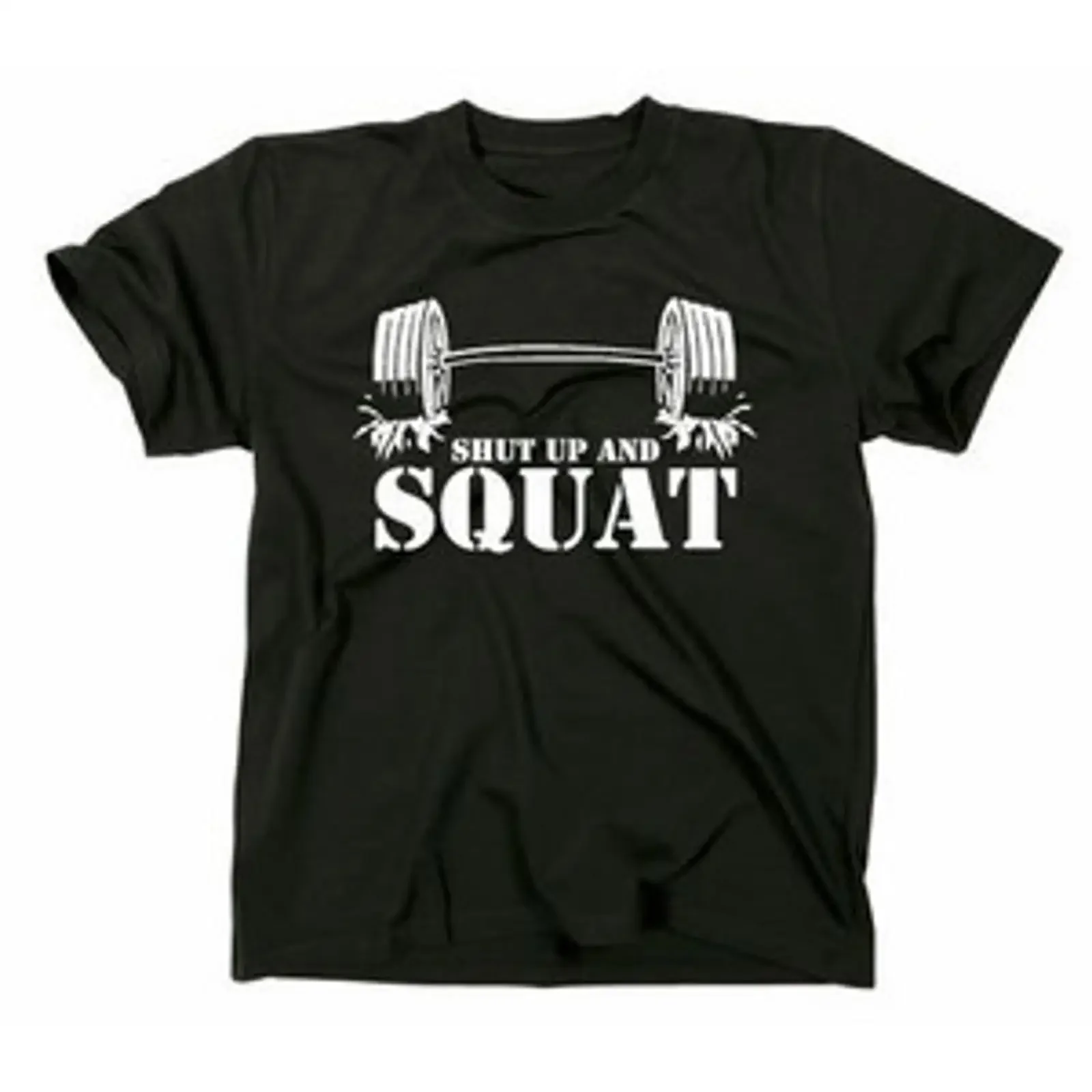 Shut Up And Squat T Shirt Bodybuilding Training Kniebeuge Fitness Gym Pain Gain vintage Washed Stylish Soft Stretched homme