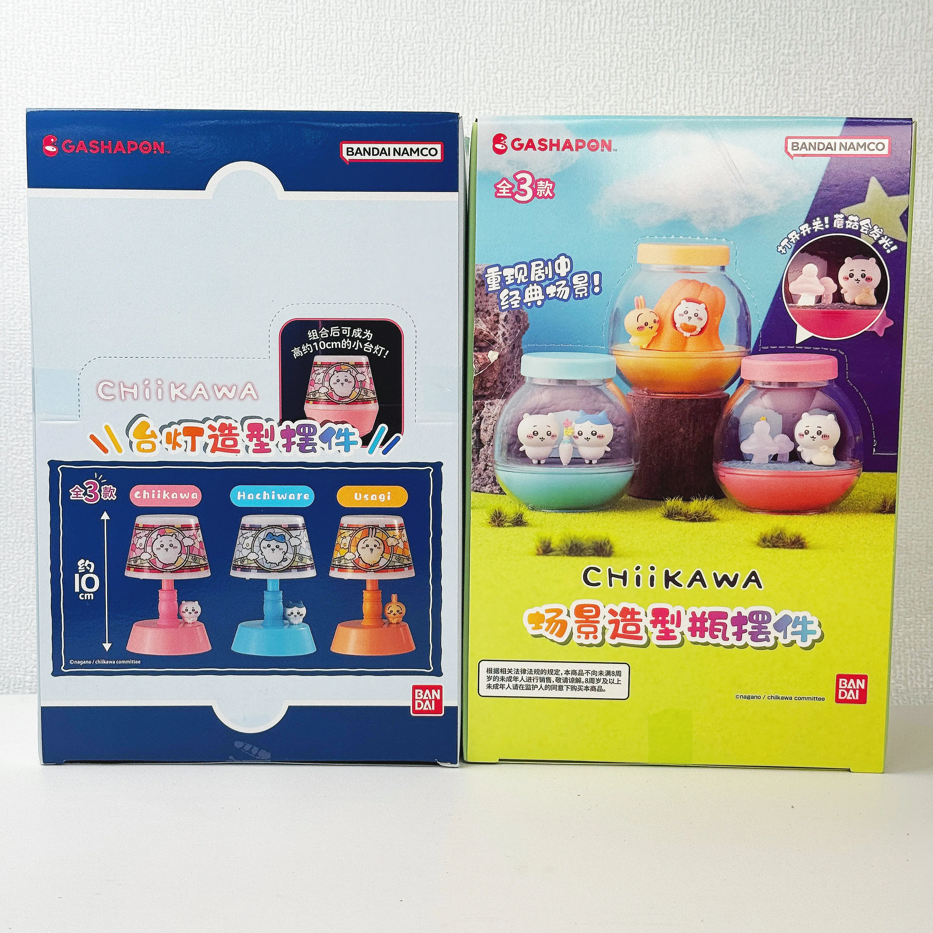 Ночник Bandai Gashapon Chiikawa Bottle Scene, коллекционная светодиодная фигурка Chiikawa Hachiware Usagi для украшения рабочего стола.