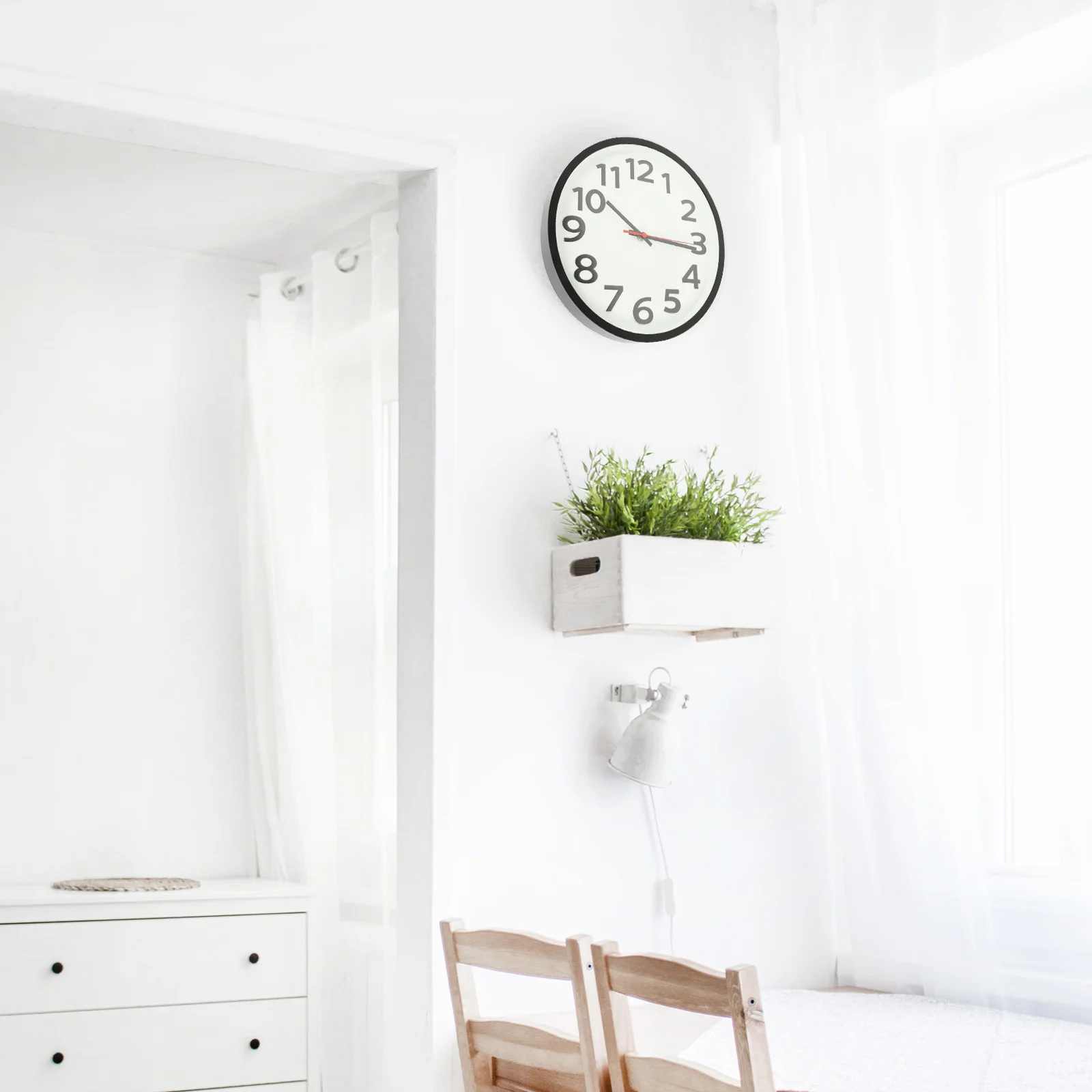

12 Inch White Wall Clock Home Decoration Living Room Bedroom Decorative Hanging Clock Modern Style Large Square