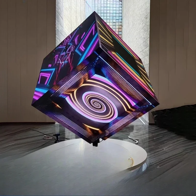 

3D LED Rubik's Cube Screen Full Color Indoor Outdoor Hanging Multi-Faceted Creative Window Display for Home And Garden