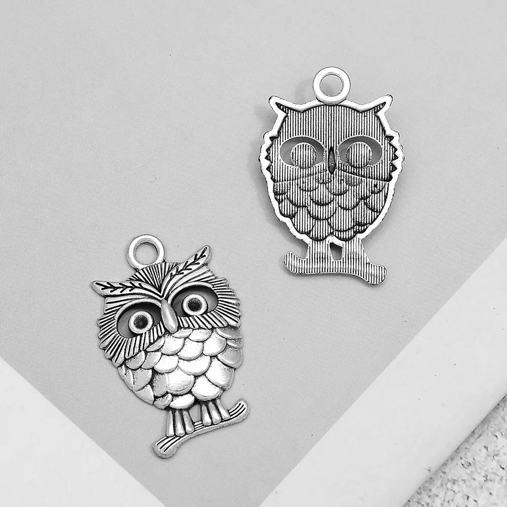 10pcs/Lots 35x22mm Vintage Owl Charms Bird Halloween Steampunk Pendant For DIY Jewelry Making Findings Supplies Accessories