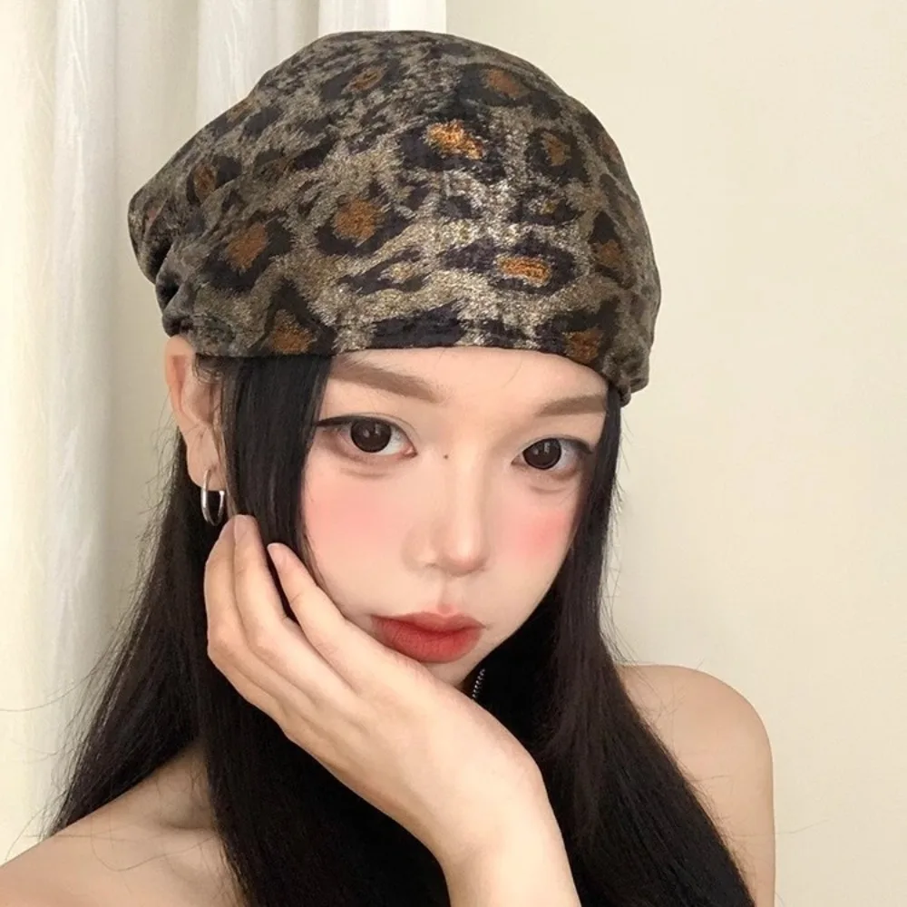 

Ретро-шарф с леопардовым принтом, универсальный, в стиле Y2K, с принтом звезд, тюрбан, повязка на шею, панк-бандана, для пляжа