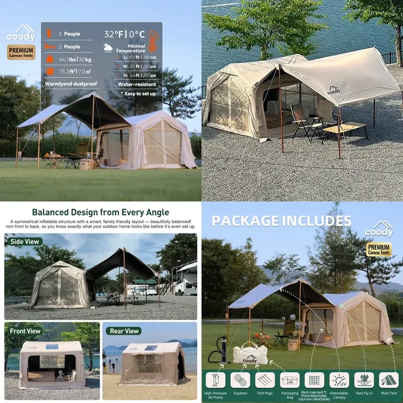 Coody 7.0 Air Tent-Beige Camping Air Tents 2-5 Person Coody Glamping Air Tents